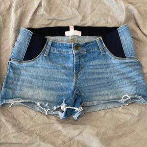 Isabel maternity cutoff denim shorts